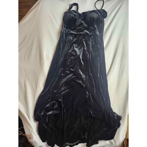 B2 Jasmine Dress Womens Size 20 Black Velour Evening Gown Formal Party Maxi
